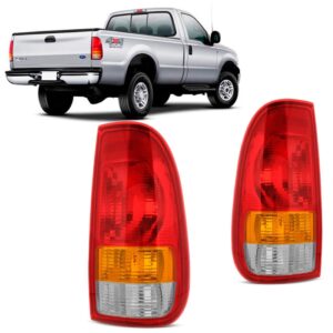 Par Sinaleira Traseira F250 1999 01 02 03 04 05 07 Tricolor Ambos Lados Vermelho