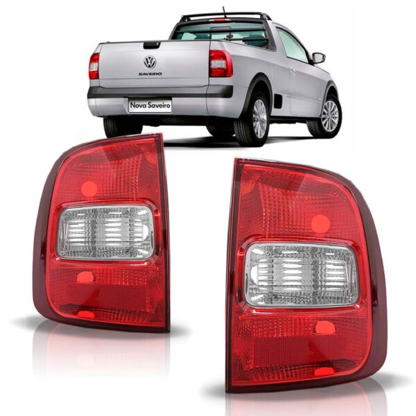 Par Sinaleira Traseira Saveiro Gv G5 2011 2012 2013 Bicolor Vermelho