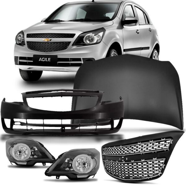 Kit Frente Para Chevrolet Agile 2008 A 2014 Com Capô