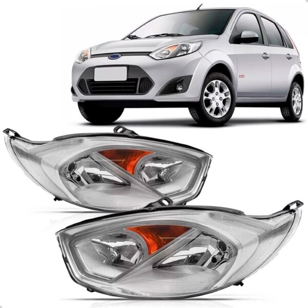 Par Farol Fiesta 2010 2011 2012 2013 Mascara Cromada. Direito E Esquerdo