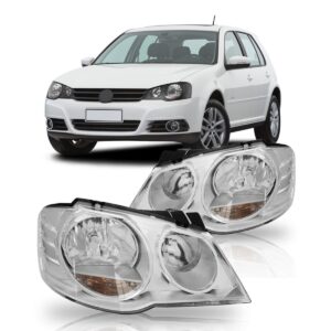 Par Farol Golf 2007 2008 2009 2010 2011 Foco Duplo Cromado Direito E Esquerdo