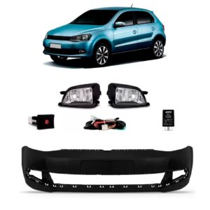 Envolvente Gol Voyage G6 + Kit Farol De Milha Completo Novo Preto