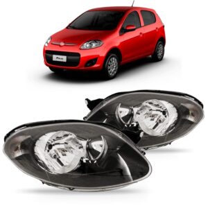 Par Farol Palio 2012 2013 2014 2015 Foco Duplo Mascara Negra Direito E Esquerdo