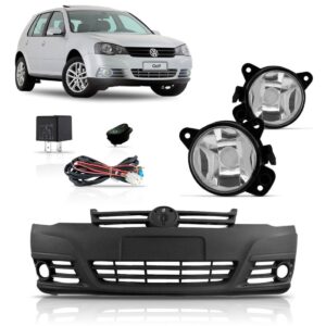 Parachoque Dianteiro Golf 2008 A 2013 + Kit Farol Milha Novo Preto