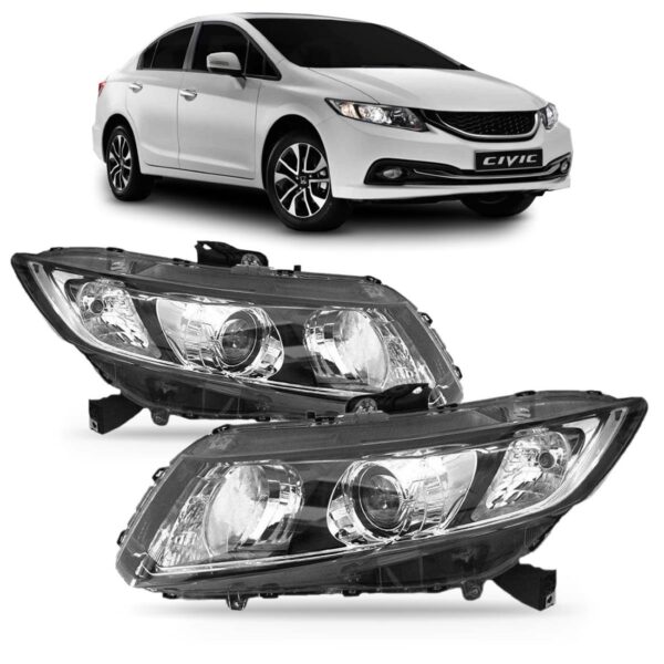 Par Farol Honda New Civic 2012 2013 2014 Direito E Esquerdo