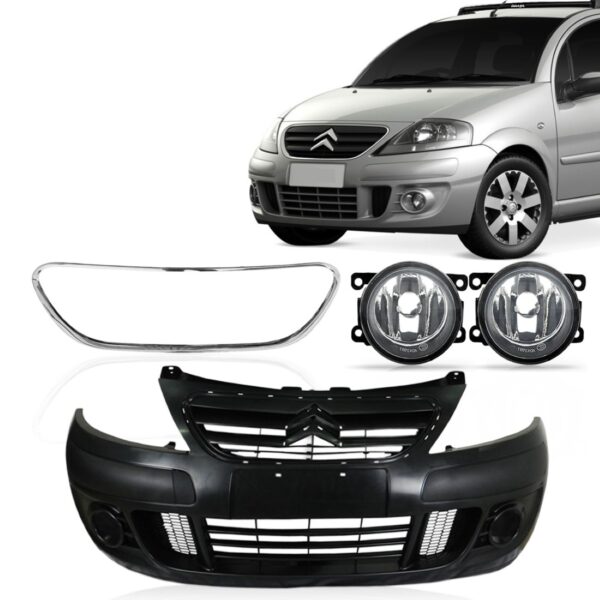 Envolvente C3 + Friso Cromado 2008 A 2012 + Farois De Milha Prymer
