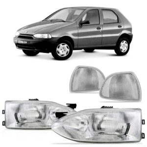 Par Farol E Sinaleira Palio Siena Strada 99 2000 Foco Duplo