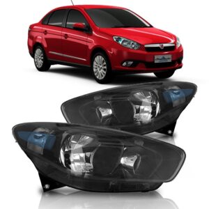 Par Farol Grand Siena 2012 2013 2014 2015 Máscara Negra Fumê Direito E Esquerdo