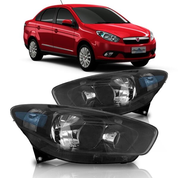 Par Farol Grand Siena 2012 2013 2014 2015 Máscara Negra Fumê Direito E Esquerdo