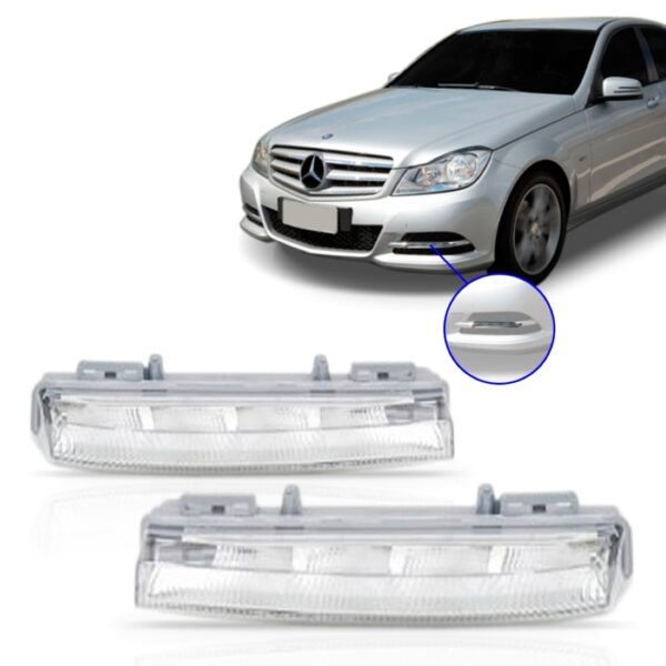 Par Lanterna Milha Led Mercedes C180 C200 2012 2013 2014