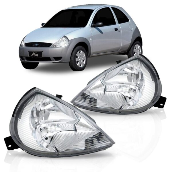 Par Farol Ford Ka 97 98 99 00 01 02 03 04 05 06 07 Cristal - Direito E Esquerdo