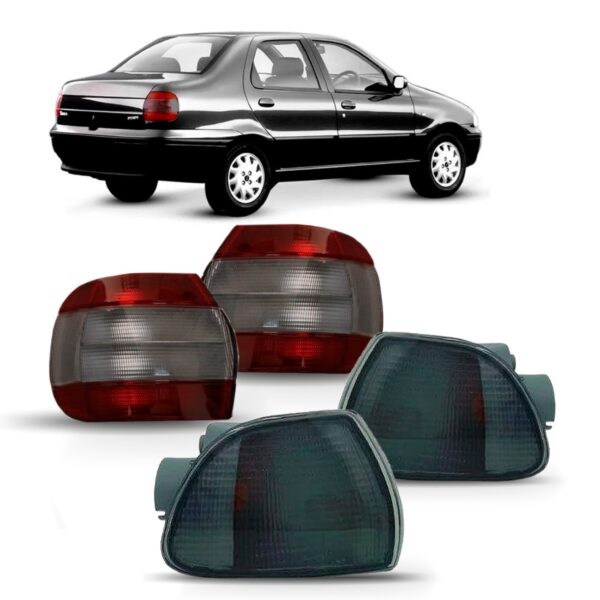 Kit Par Sinaleira Fume + Par Lanterna Fume Siena 1996 A 2000