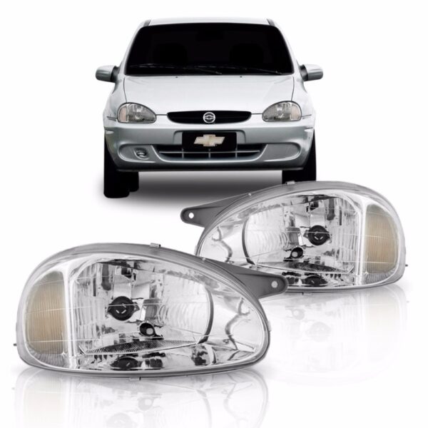 Par Farol Corsa 2000 2001 2002 2003 2004 Cromado Direito E Esquerdo