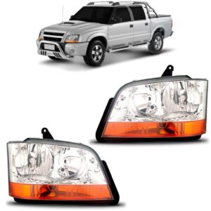 Par Farol S10 2003 A 2004 Cromado Sinaleira Ambar