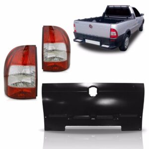 Tampa Traseira Strada Fiat 2004 A 2008 Com Jogo Sinaleiras Vermelho