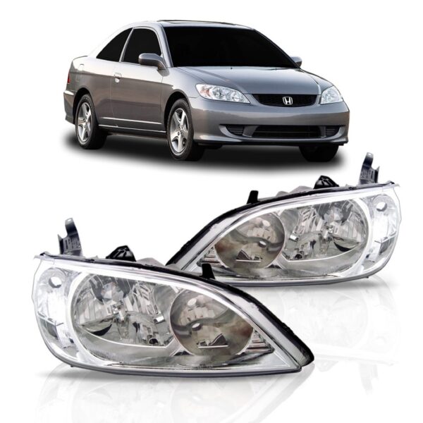Par Farol Civic 2004 2005 2006 Cromado Foco Duplo Direito