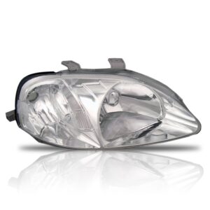 Par Farol Para Honda Civic 1999 2000 Foco Simples Lente Lisa Direito E Esquerdo