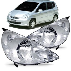 Par Farol Honda Fit 2003 2004 2005 2006 2007 2008 Cromado Direito E Esquerdo