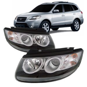 Par Farol Santa Fe 2007 2008 2009 2010 Mascara Negra Direito E Esquerdo