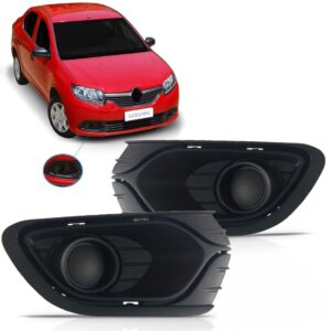 Par Grade Moldura Milha Logan 2014 15 2016 Fechada Retrovex. Preto