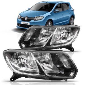 Par Farol Renault Sandero 2015 2016  Mascara Negra