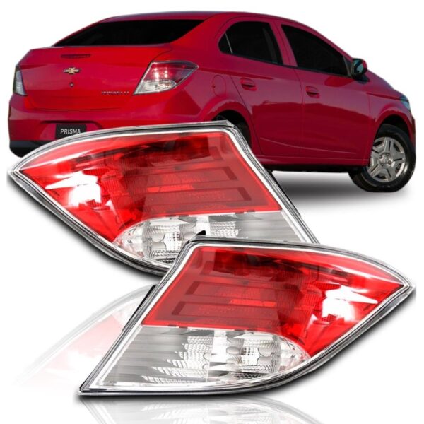 Par Sinaleira Traseira Prisma 2013 2014 2015 2016 Bicolor Vermelho