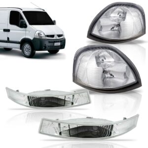 Kit Farol Master Renault 2008 A 2011 Com Sinaleiras Cristais Direito/passageiro