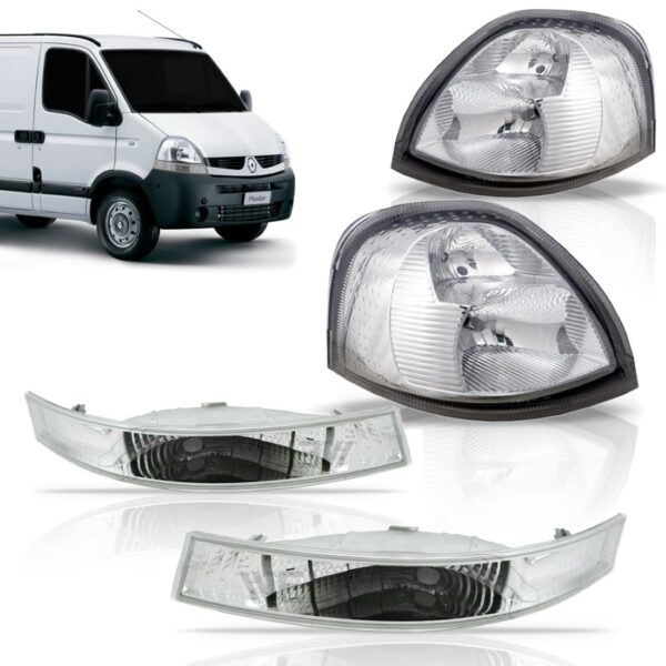Kit Farol Master Renault 2008 A 2011 Com Sinaleiras Cristais Direito/passageiro