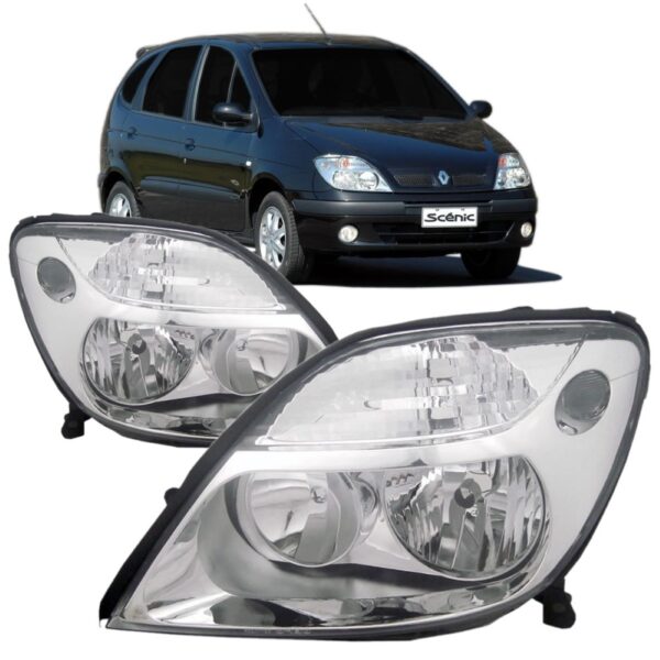 Par Farol Scenic 2001 2002 2003 2004 05 06 07 08 09 Cromado Direito E Esquerdo
