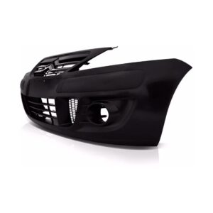 Kit Parachoque C3 08 A 12 C/ Friso Cromado E Par Farol Milha Preto