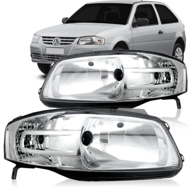 Par Farol Gol G4 Parati Saveiro 03 04 05 06 07 08 09 Cromado Direito E Esquerdo