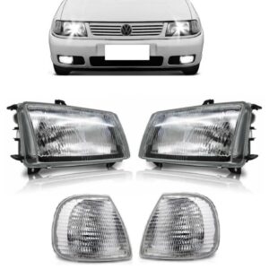 Jogo Farol Polo Classic 1996 A 1999 Completo Piscas Cristais Direito E Esquerdo