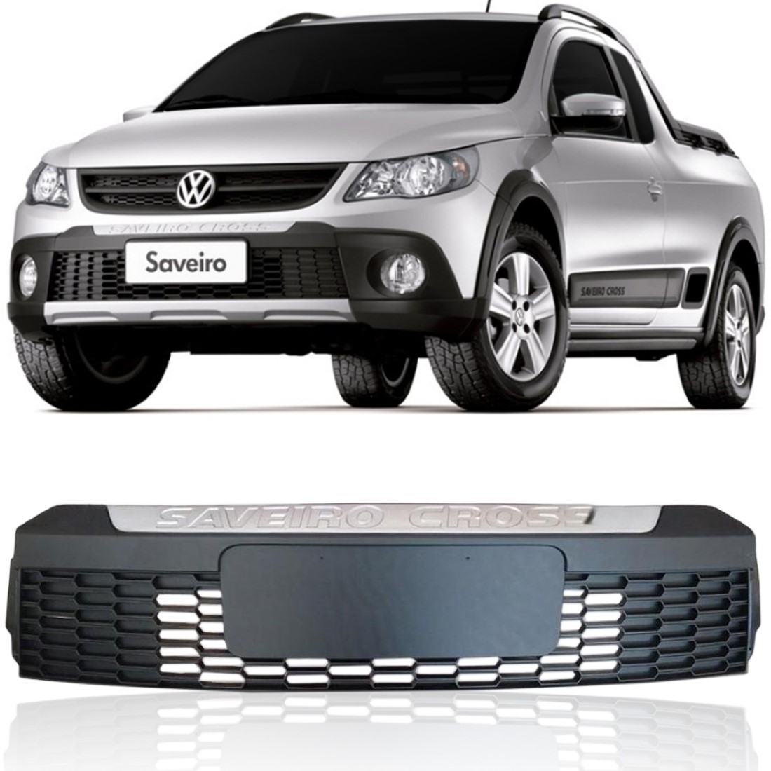 Tela Frontal Parachoque Saveiro Cross G5 2010 2011 2012 Preta