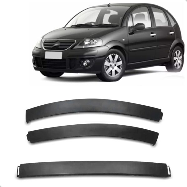 Spoiler Dianteiro Para Citroen C3 2003 Até 2007 3 Peças Preto