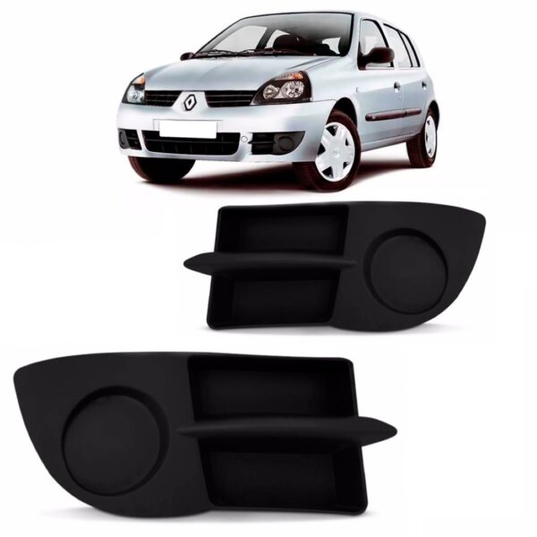 Grade Moldura Milha Clio 2006 A 2010 Sem Furo Lado Direito Preto