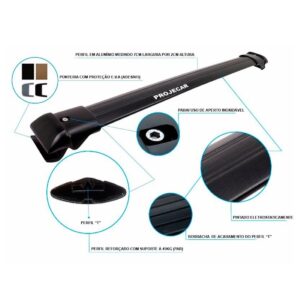 Bagageiro Teto Pajero Tr4 2010 A 2015 Larga Preto Aluminio Preta