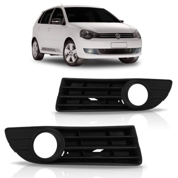 Moldura Para Farol Milha   Polo 2007 A 2011 C/furo Le Preto
