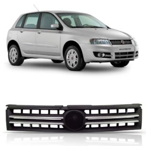 Grade Radiador Para Fiat  Stilo 2008 A 2012 Friso Prata Plata