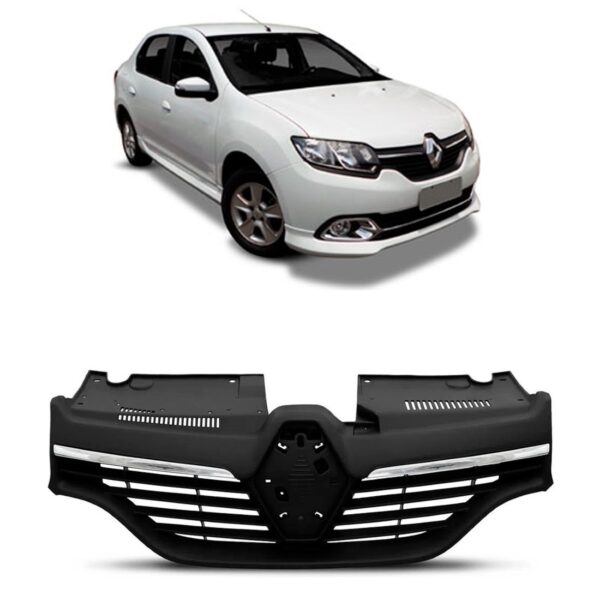 Grade Radiador Sandero Logan 2014 A 2019 Com Friso 1a Linha - Fosco