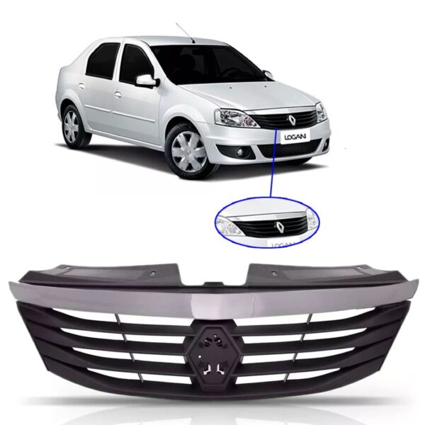 Tela Frontal Logan 2011 2012 2013 Completa Friso Cromado
