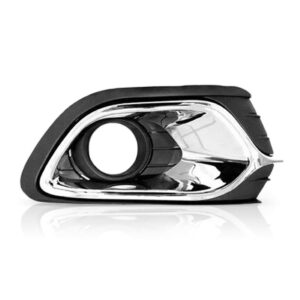 Moldura Milha Logan 14/16 Preta C/furo Friso E Aro Cromado Direito