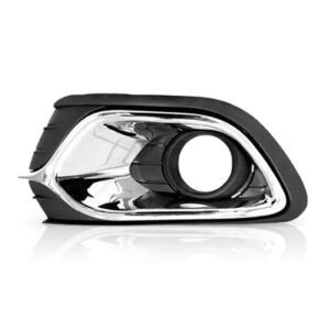 Moldura Milha Logan 14/16 Preta C/furo Friso E Aro Cromado Direito