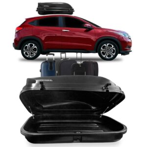Bau Maleiro De Teto Bagageiro 600 Litros Universal P/ Viagem Preto Toyota Corolla Cross