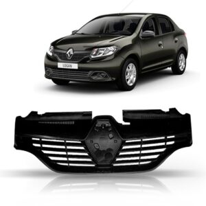 Grade  Radiador Para Logan 14/15 S/friso Preta Preto