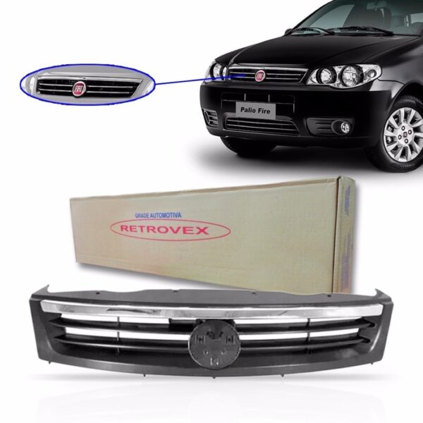 Grade Palio Fire Economy 2014 2015 Com Friso Cromado Cromada