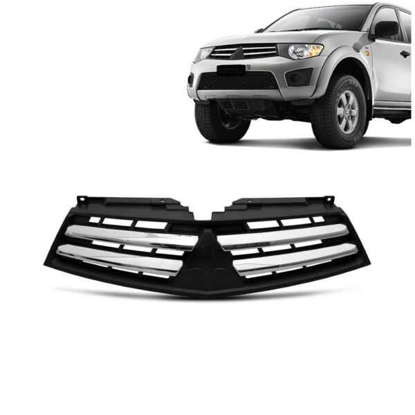 Grade L200 Triton 2013 A 2015 4x2 Preta Friso Cromado