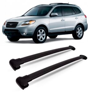 Rack Travessa Teto Santa Fe 2002 A 2010 Preto Aluminio Preto