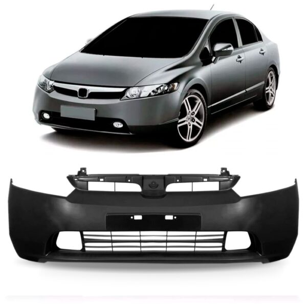Parachoque New Civic 2006 07 2008 C/furo Milha 1a Linha Preto