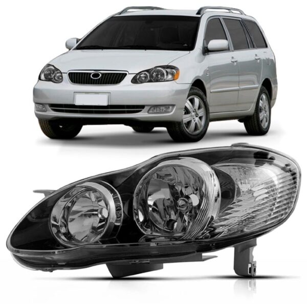 Farol Corolla Fielder 03 04 05 06 07 08 Fume Negro 1ª Linha - Esquerdo/motorista