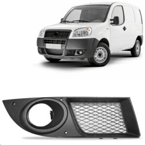 Tela Frontal Parachoque Moldura Milha Doblo 09 A 13 Com Furo Lado Direito